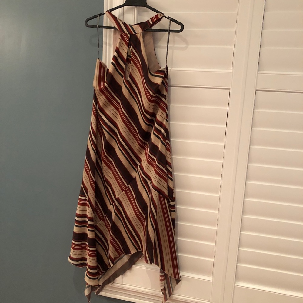 Diagonal striped summer midi